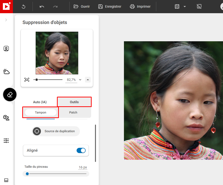 Comment utiliser la correction des yeux rouges ? inPixio
