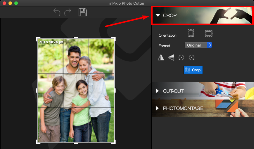 How to crop photos with inPixio Photo Studio Mac? inPixio