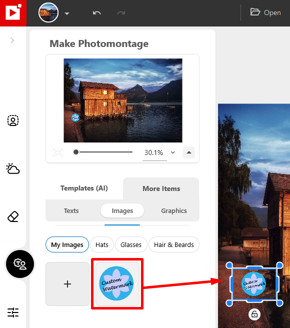 How to add a custom watermark to a photo? – inPixio